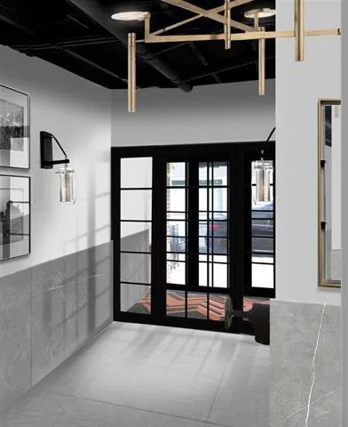 a view of a livingroom with a staircase