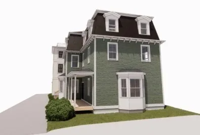 a front view of a house