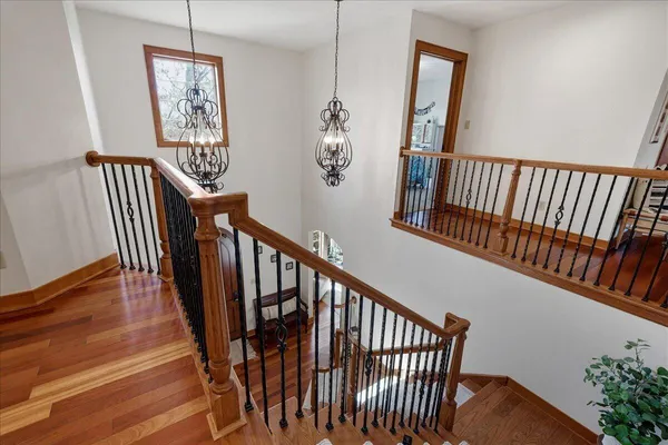 a living room with furniture and fireplace