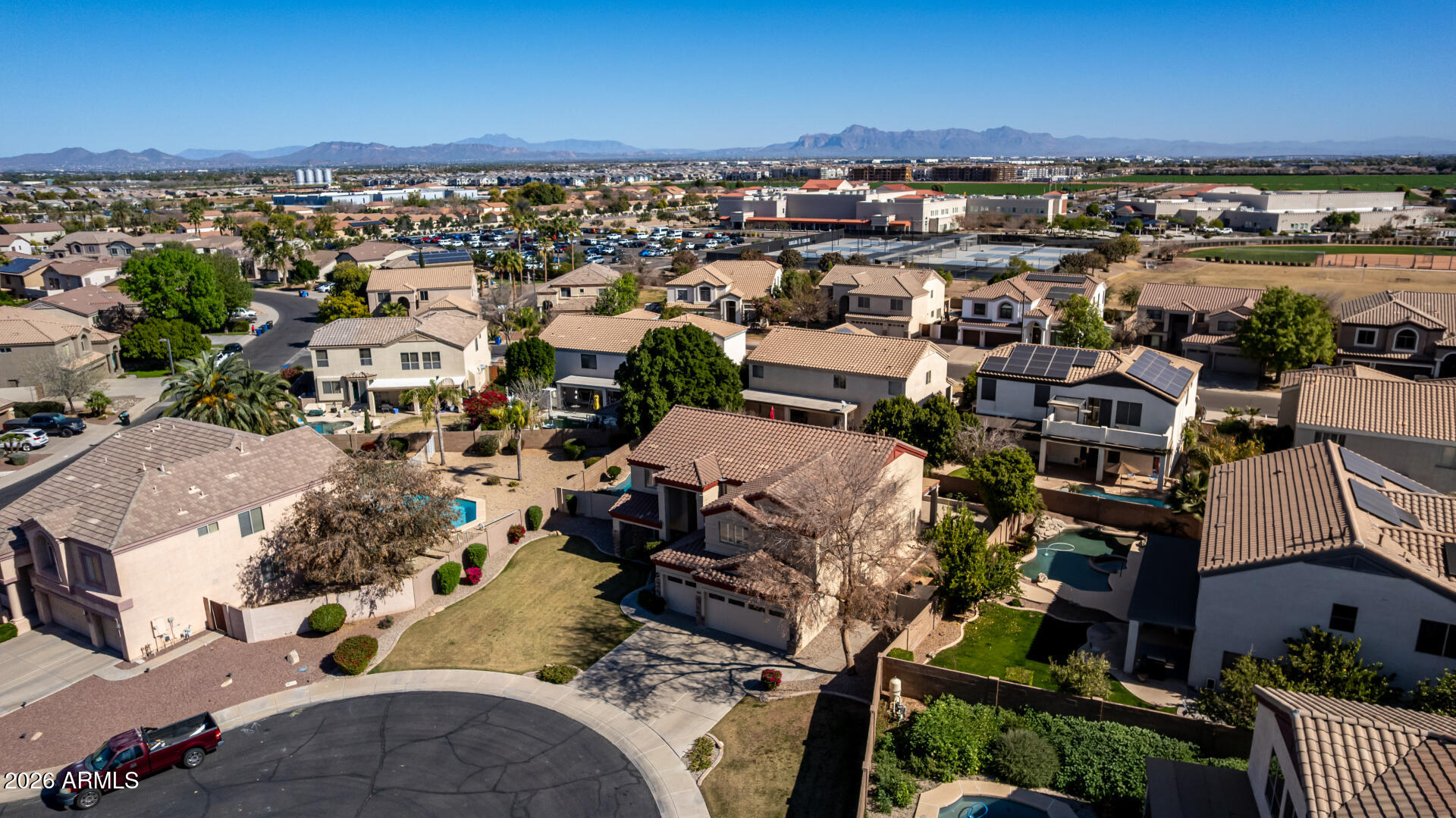 1099 South Justine Court Gilbert, AZ 85296 - Photo 49 of 60 an aerial view of a building with outdoor space and ocean view