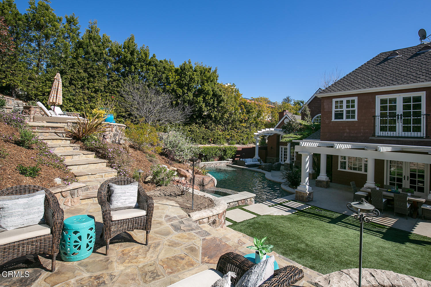 4535 Lone Pine Lane La Canada Flintridge, CA 91011 - Photo 50 of 62 a view of backyard of house with outdoor seating
