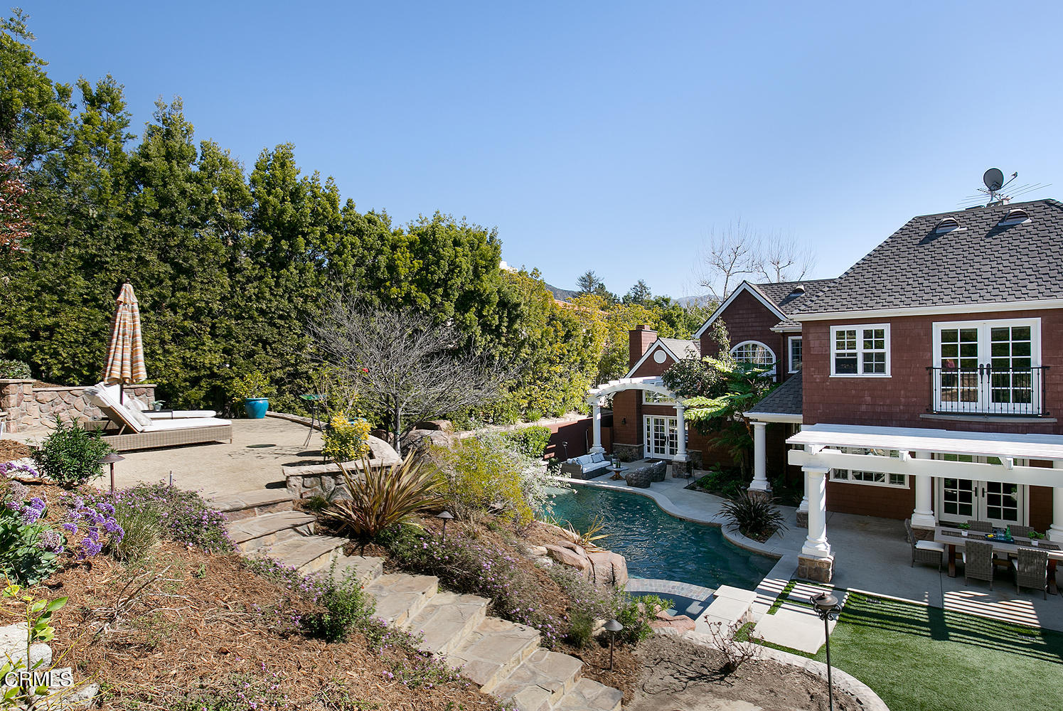 4535 Lone Pine Lane La Canada Flintridge, CA 91011 - Photo 57 of 62 a view of backyard of house with seating space