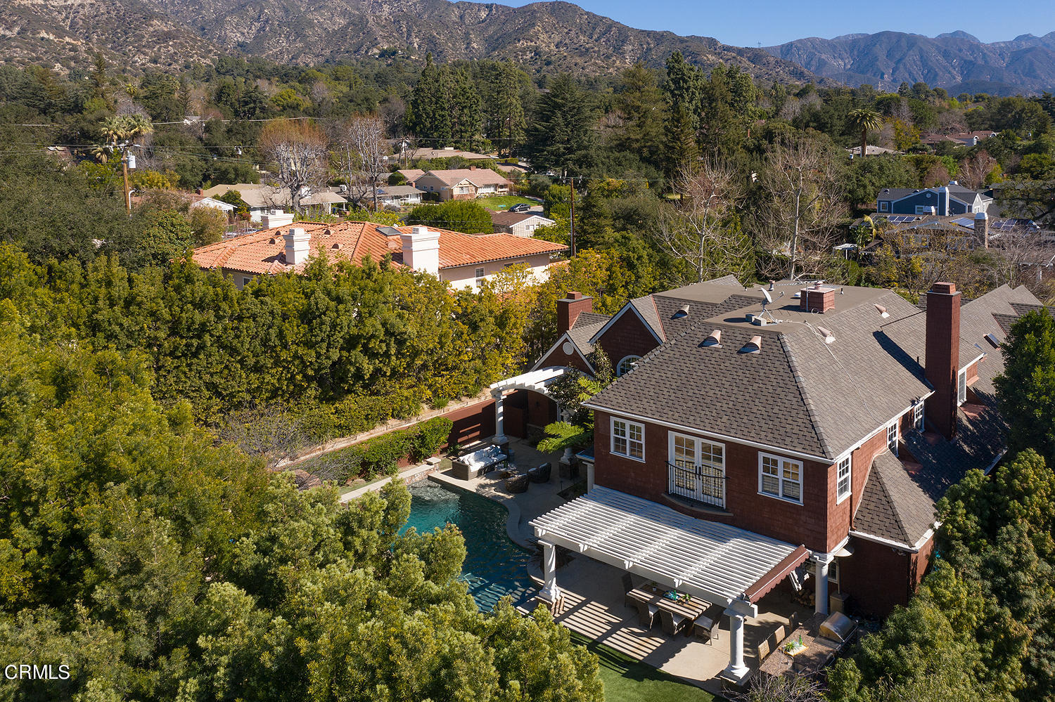 4535 Lone Pine Lane La Canada Flintridge, CA 91011 - Photo 61 of 62 an aerial view of a house with a garden