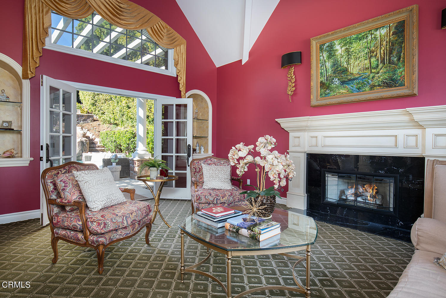 4535 Lone Pine Lane La Canada Flintridge, CA 91011 - Photo 9 of 62 a living room with furniture a fireplace and a large window
