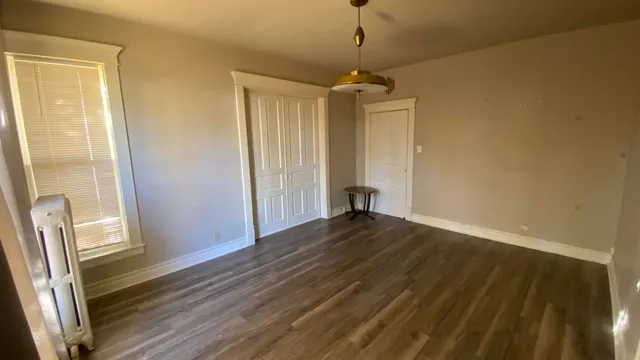 a room with water heater and storage