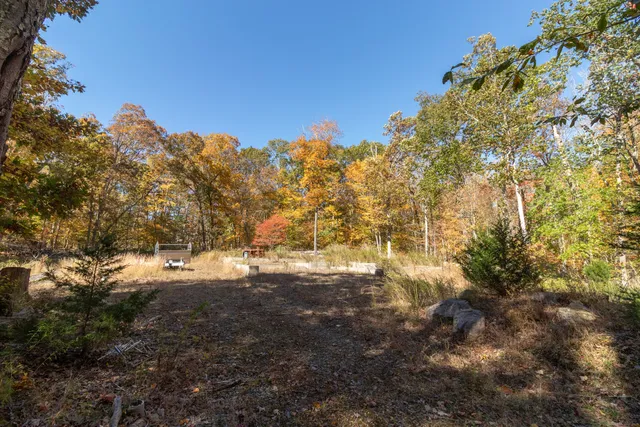 a view of yard covered with snow