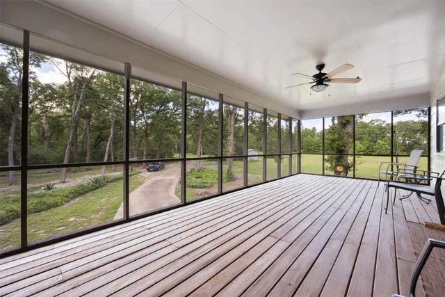 a view of a yard with an outdoor space