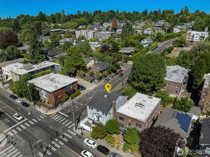 an aerial view of multiple house