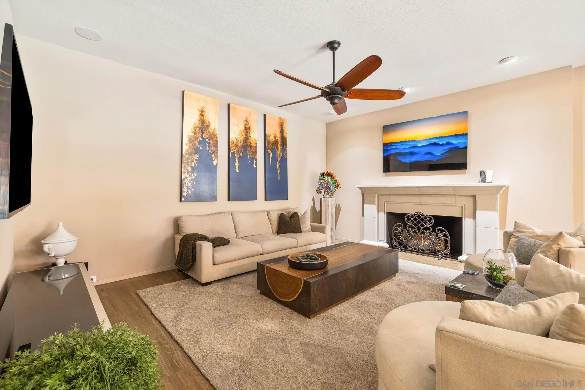 142 Yale Drive Rancho Mirage, CA 92270 - Photo 11 of 72 a living room with furniture fireplace and a flat screen tv