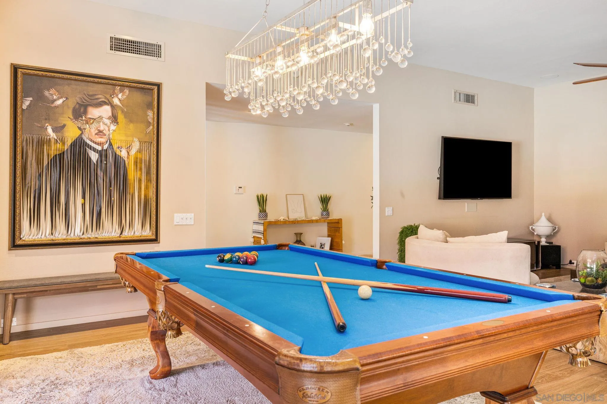 142 Yale Drive Rancho Mirage, CA 92270 - Photo 15 of 72 a room with pool table and a flat screen tv