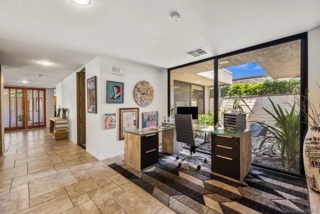 a view of a glass door with glass door