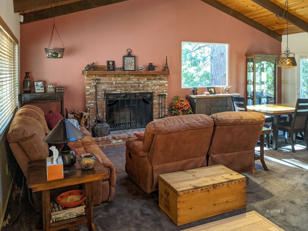 25915 Wayne Road Idyllwild, CA 92549 - Photo 10 of 69 a living room with furniture and a fireplace
