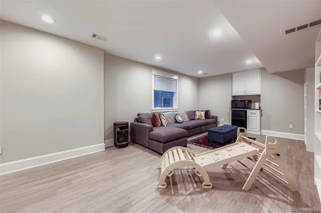 a living room with furniture