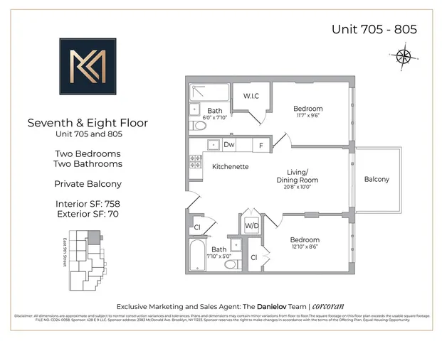 $850,000 | 428 East 9th Street, Unit PH5 | Kensington