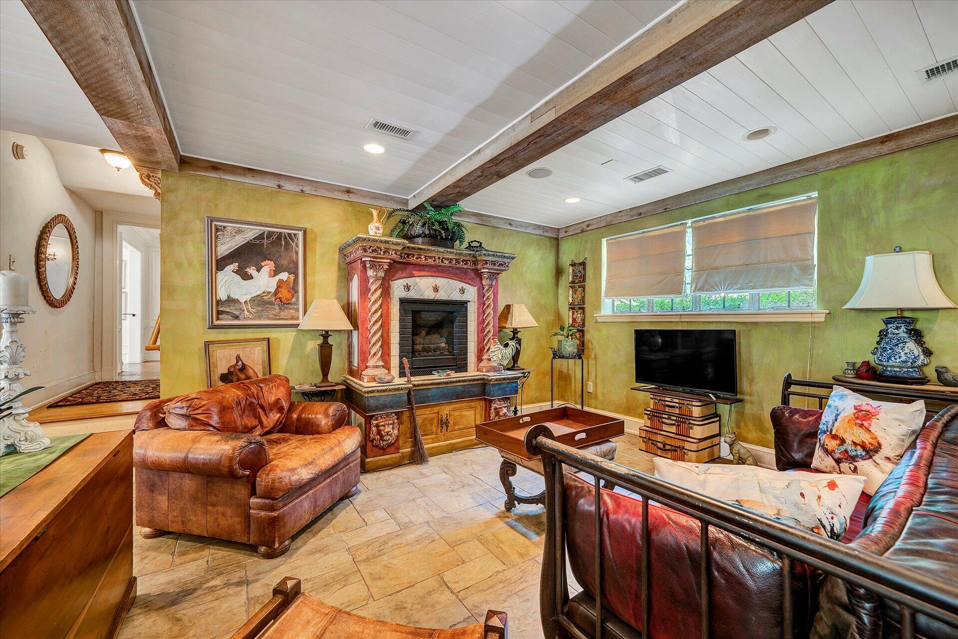 15 Cardinal Road Southeast Roanoke, VA 24014 - Photo 40 of 95 a living room with fireplace furniture and a flat screen tv