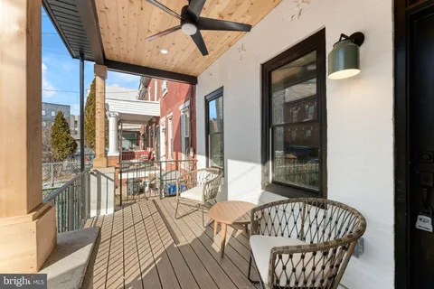 a living room with furniture