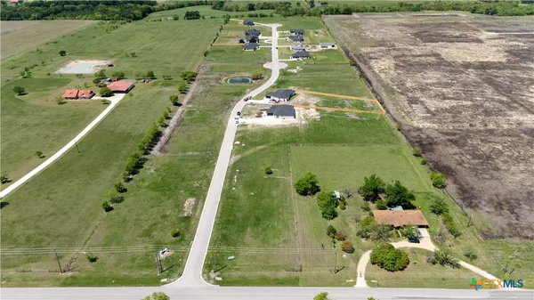 an aerial view of a residential houses