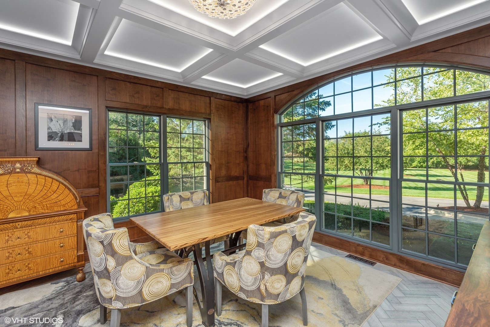 675 Old Barrington Road North Barrington, IL 60010 - Photo 19 of 73 a view of a dining room with furniture large windows and wooden floor