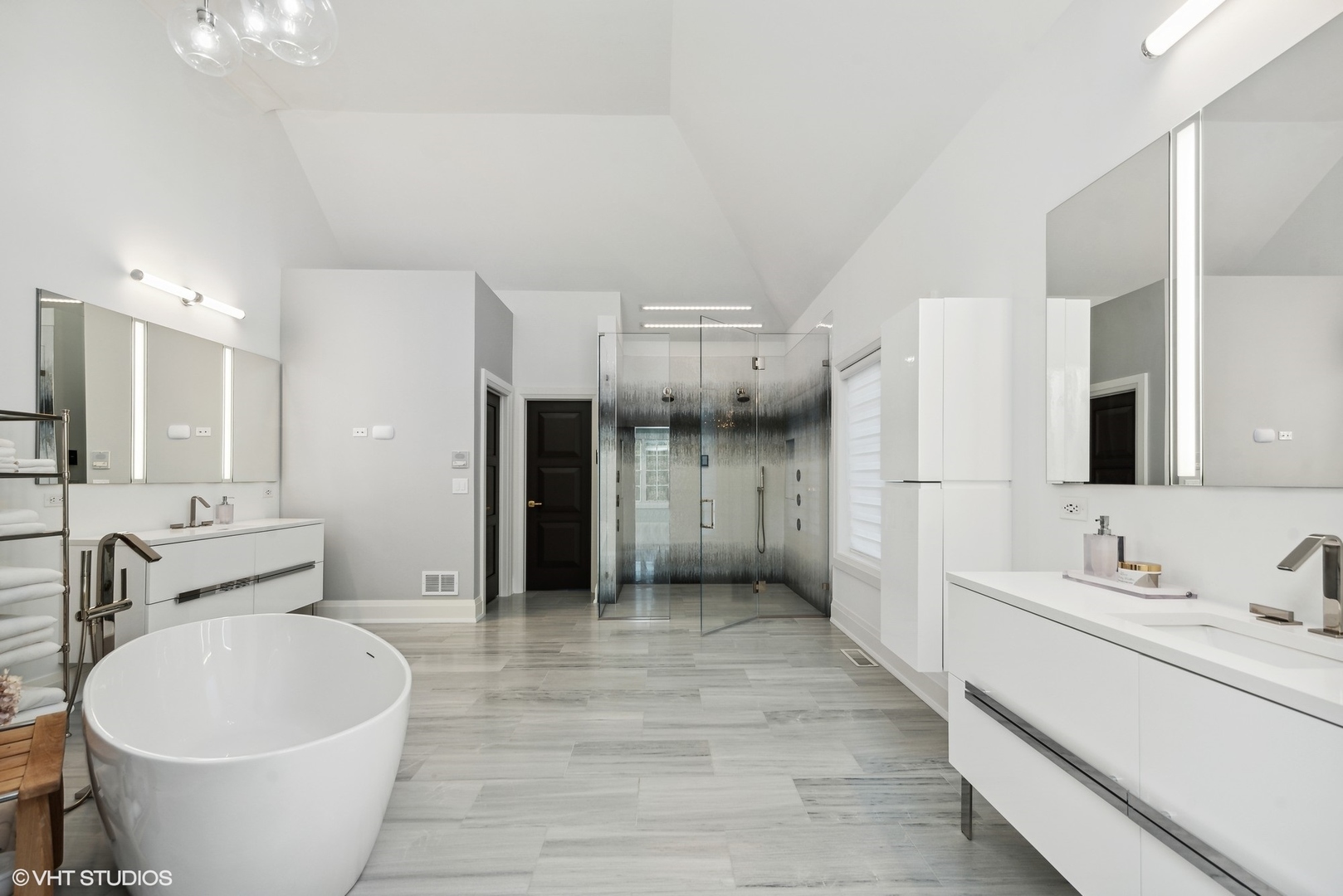 675 Old Barrington Road North Barrington, IL 60010 - Photo 28 of 73 a large white room with a large mirror vanity and a sink