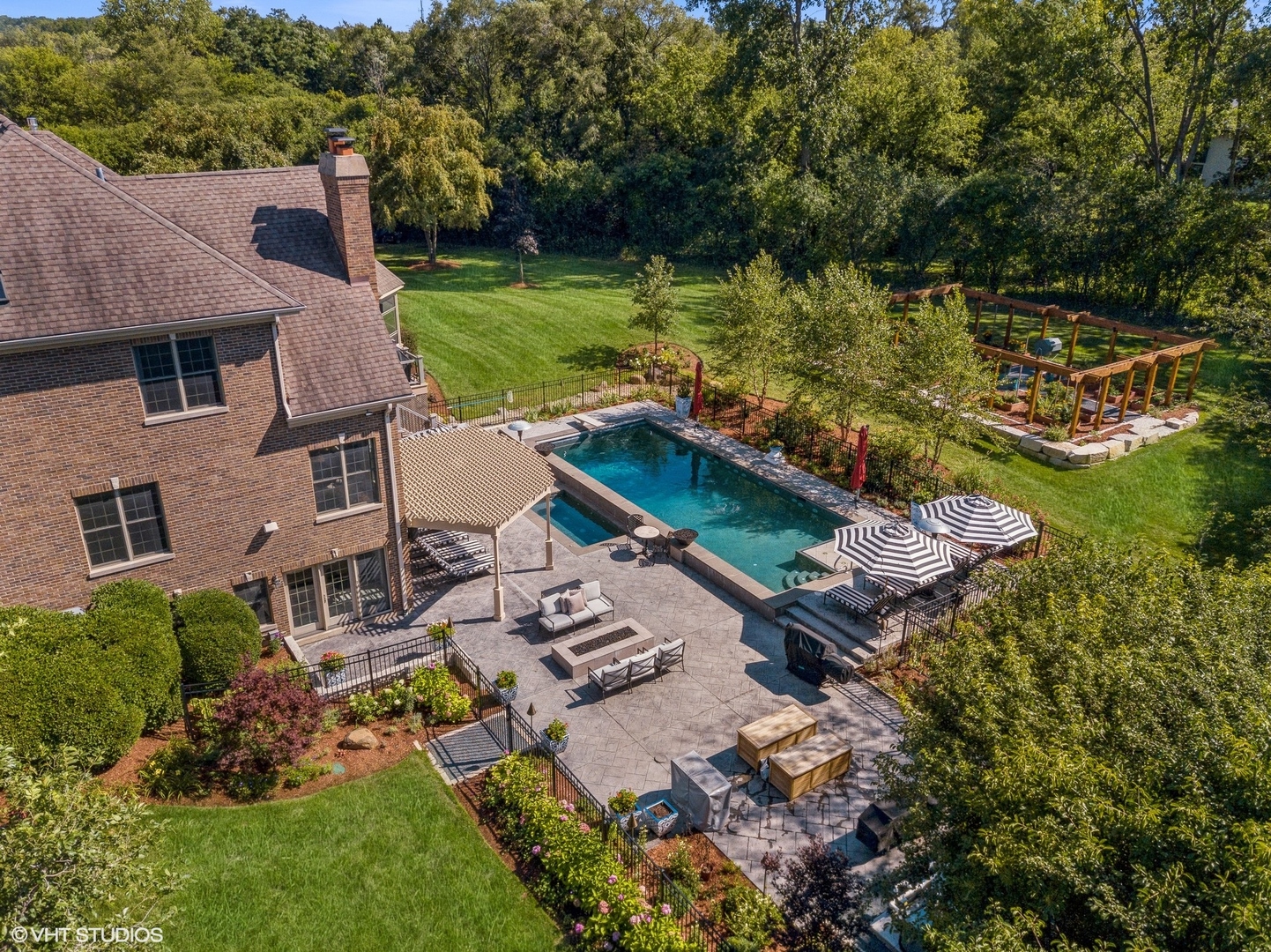 675 Old Barrington Road North Barrington, IL 60010 - Photo 43 of 73 an aerial view of a house with a garden and lake view