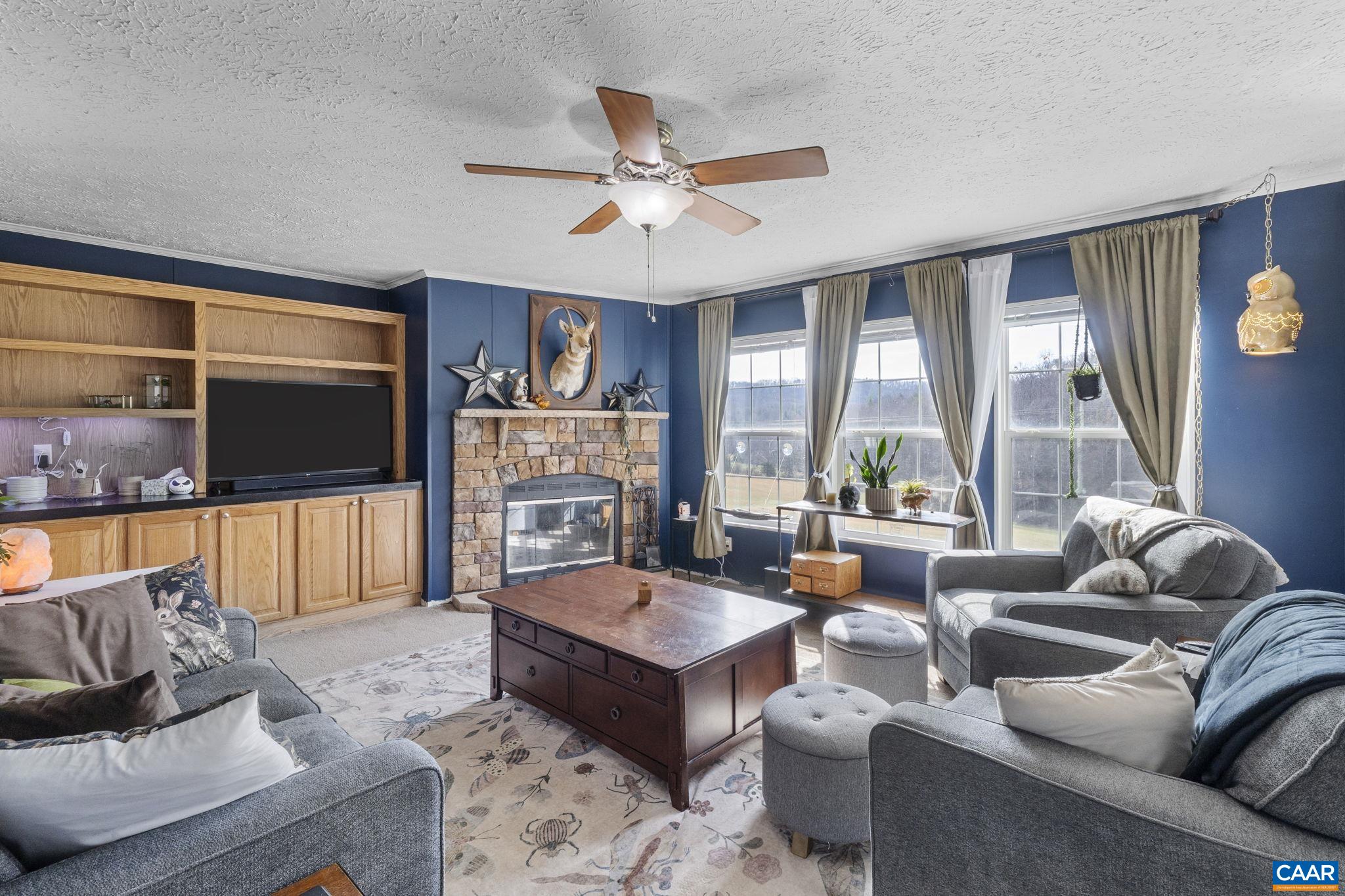 1173 Aylor Road Madison, VA 22727 - Photo 15 of 44 a living room with furniture fireplace and a flat screen tv