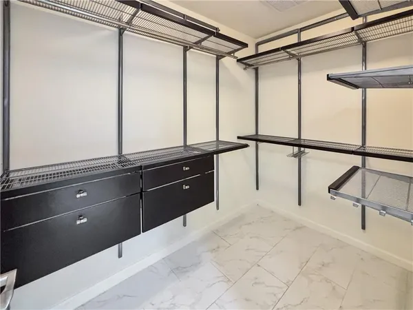 a view of a closet area