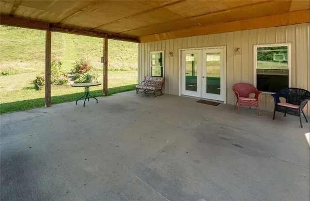 a view of a lake with a mountain