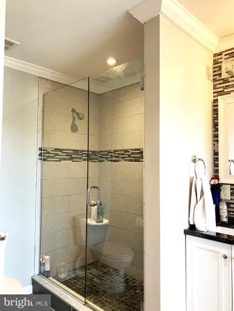 a bathroom with a shower