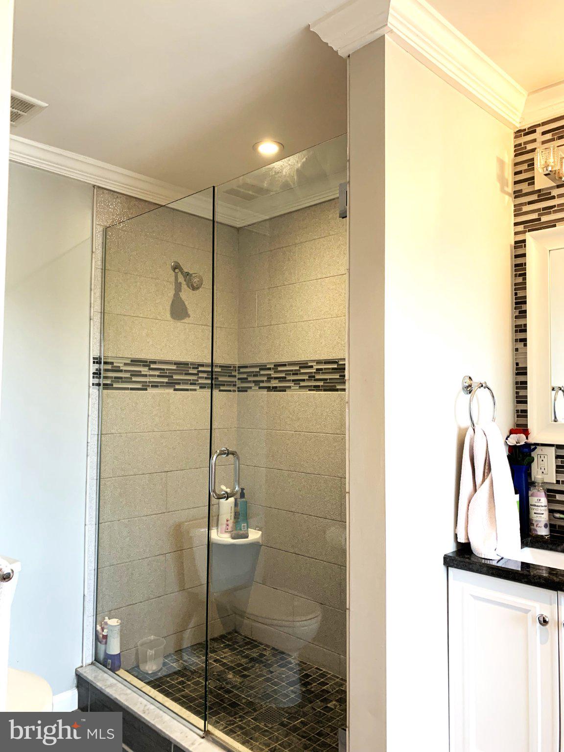 11 Cabot Drive Chesterbrook, PA 19087 - Photo 23 of 35 Sleek glass shower in modern bath.