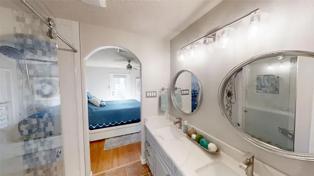 a living room with furniture