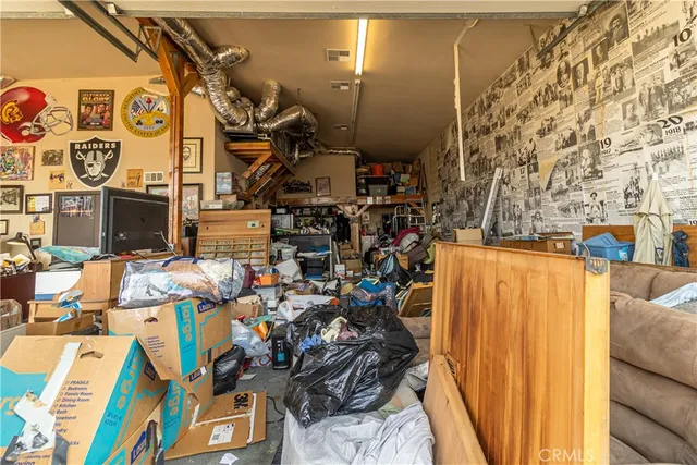 a aerial view of a house with a garden