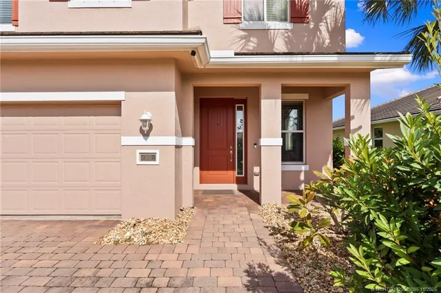 a view of a entryway door front of house