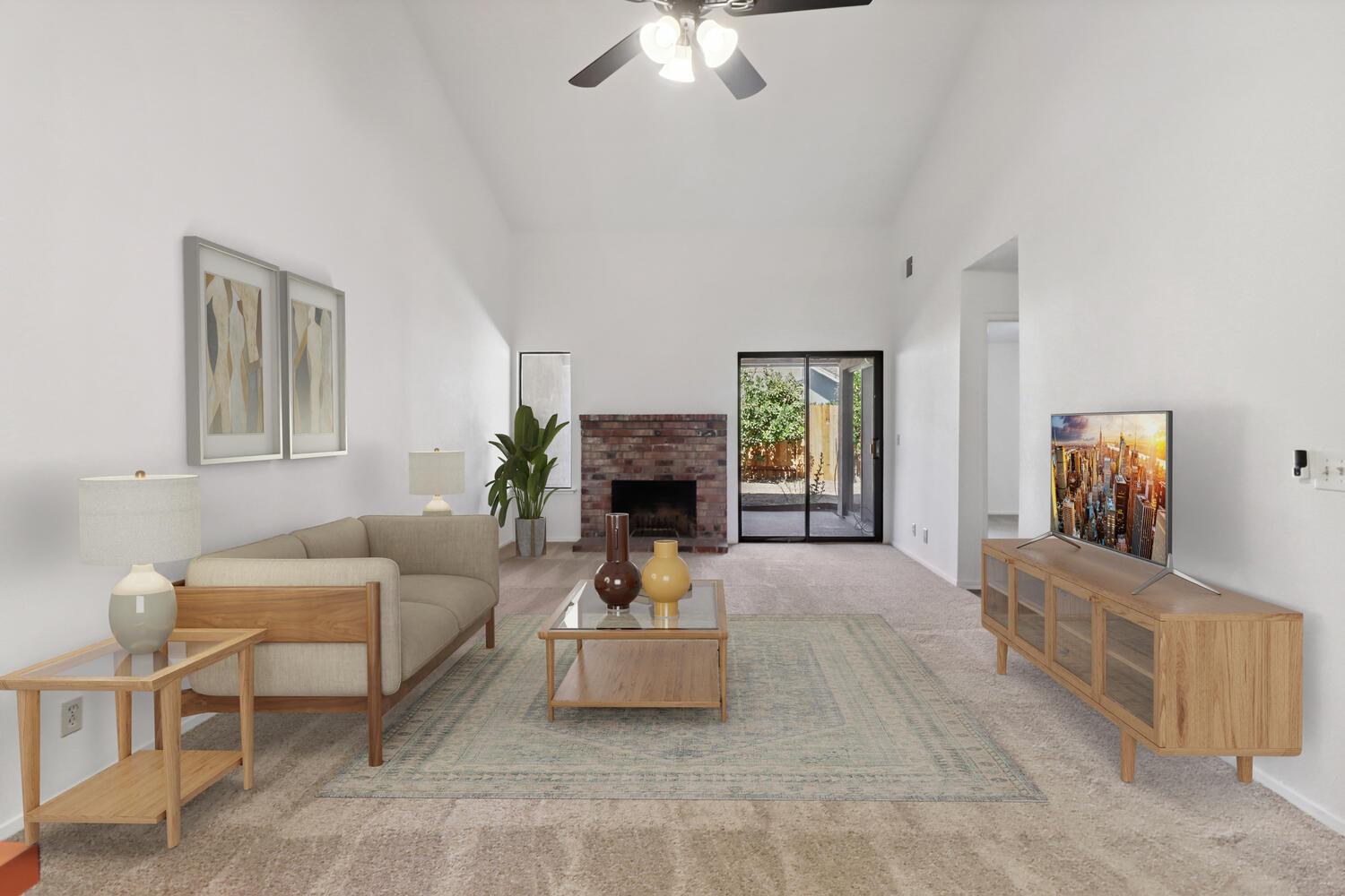 1213 Arthur Street Davis, CA 95616 - Photo 6 of 42 a living room with furniture and a fireplace