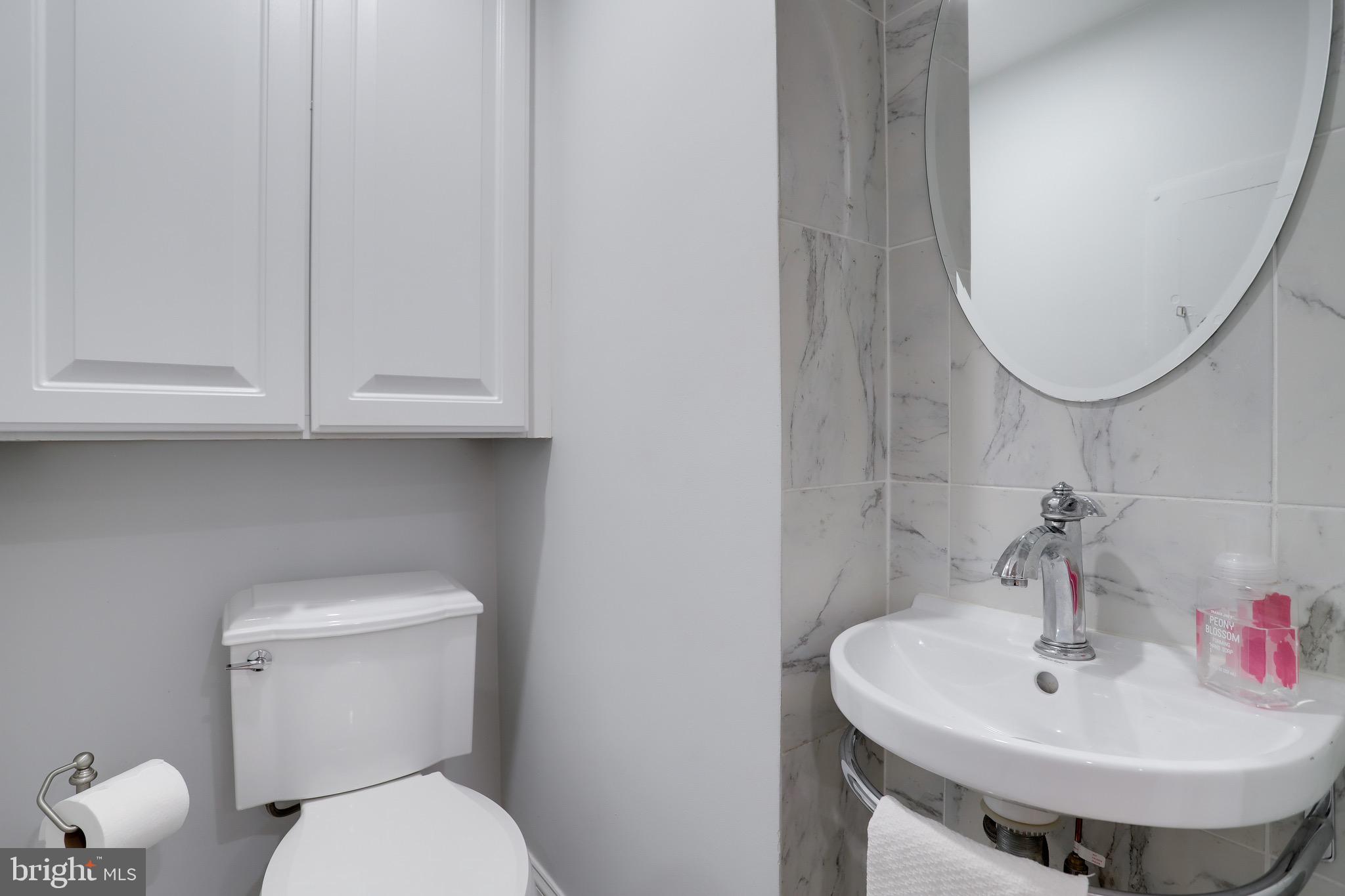 1437 A Street Northeast, Unit 1437 Washington, DC 20002 - Photo 26 of 46 Marble on floor and walls of half bath