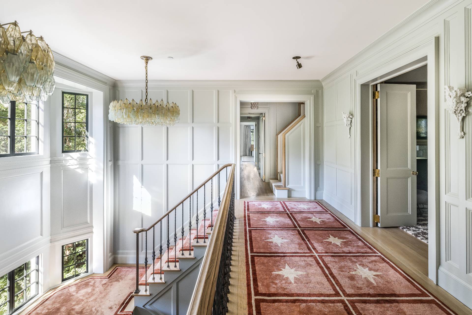 43 Lee Avenue East Hampton, NY 11937 - Photo 31 of 49 a view of a hallway with wooden floor and staircase