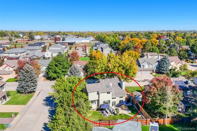an aerial view of multiple house