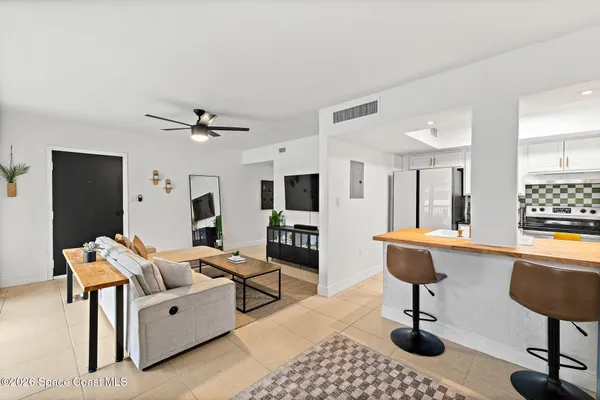 a living room with furniture