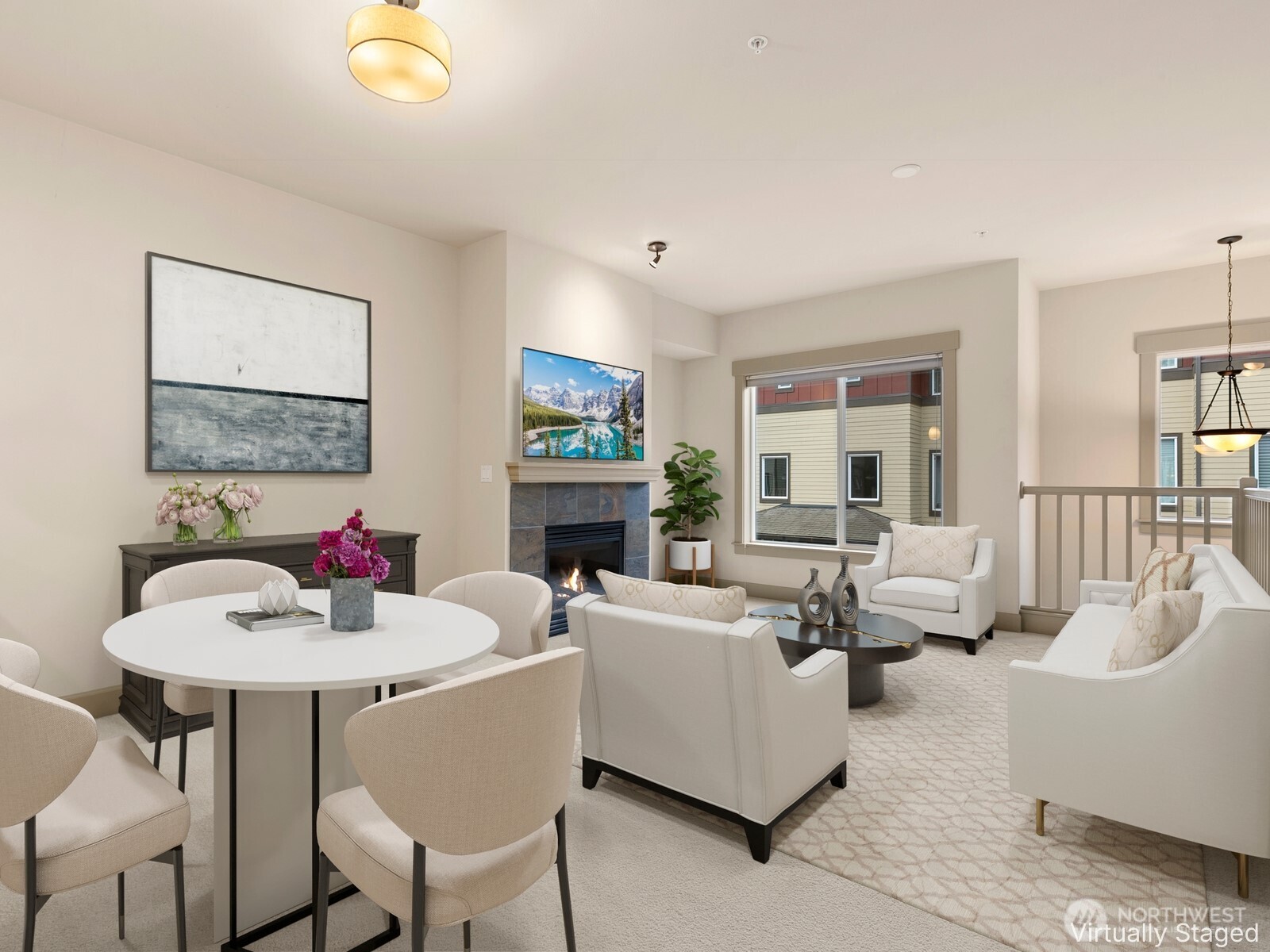 2115 201st Place Southeast, Unit H3 Bothell, WA 98012 - Photo 3 of 37 a living room with furniture and a fireplace