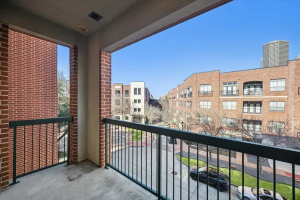 a view of city from a balcony