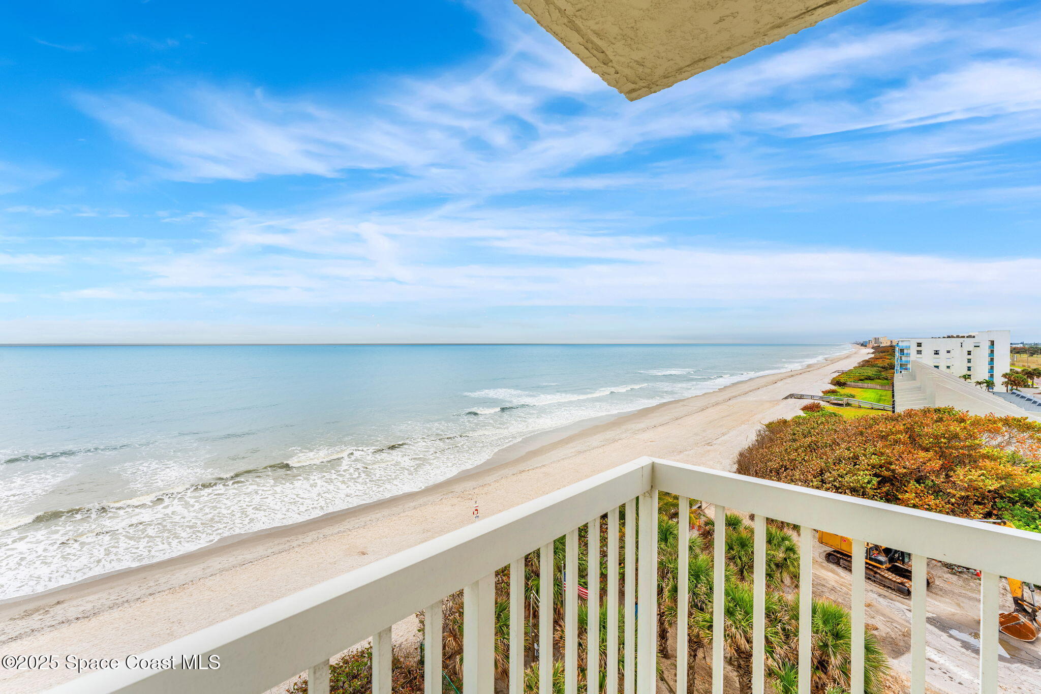 a view of ocean from a balcony