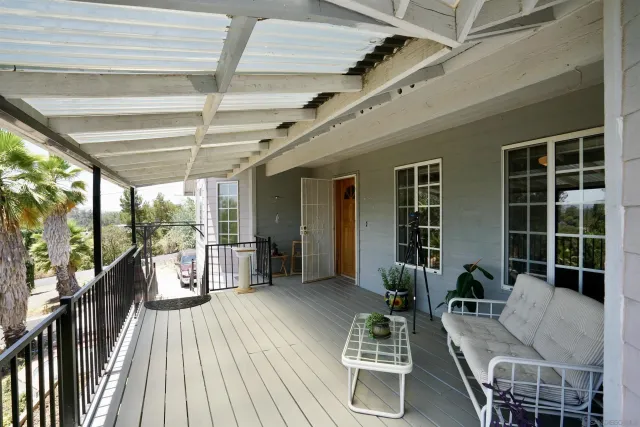 a building outdoor space with patio furniture