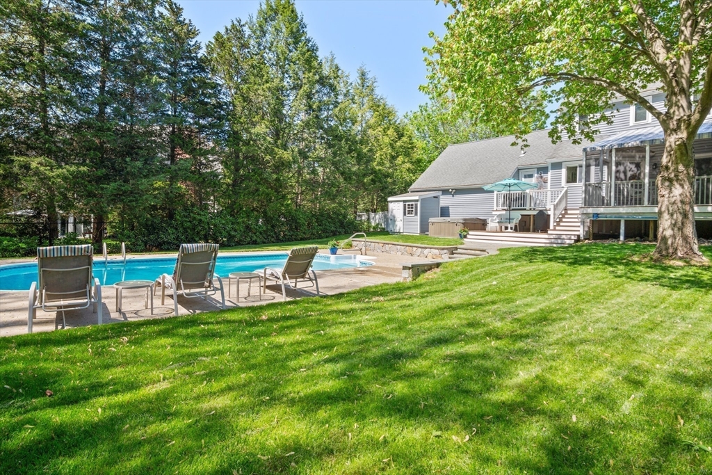 6 Wight Farm Road Natick, MA 01760 - Photo 30 of 37 a view of a house with a yard and sitting area