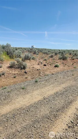 a view of a field with an ocean