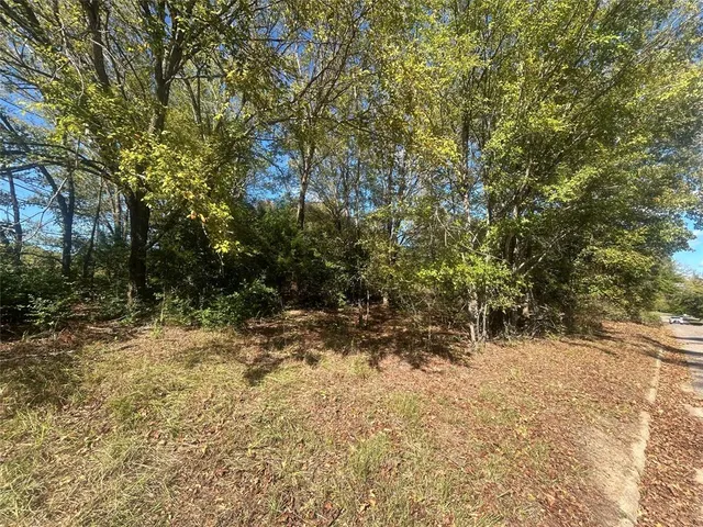 a view of a yard covered in snow