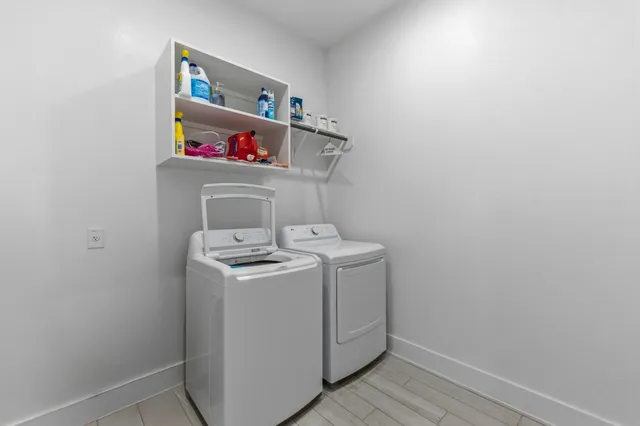 a view of a room with an empty space