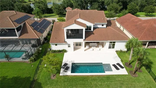 a aerial view of a house