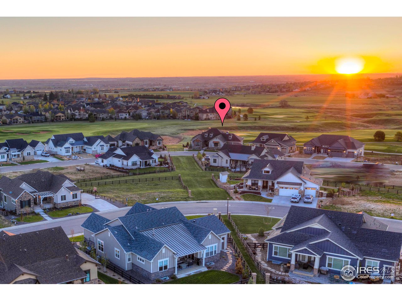 6438 Sanctuary Drive Windsor, CO 80550 - Photo 40 of 40 an aerial view of residential houses with outdoor space