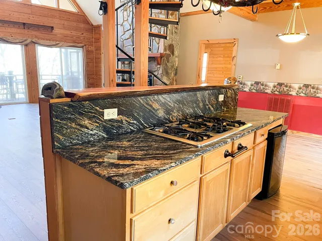 a kitchen view of a stove