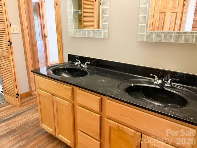 a bathroom with a window