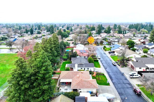 a view of a garden with potted plants